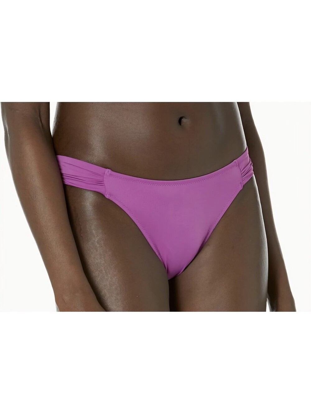 Amazon Ess. Violet Purple Full Coverage Bikini Bottom w/ Ruching Women's XS